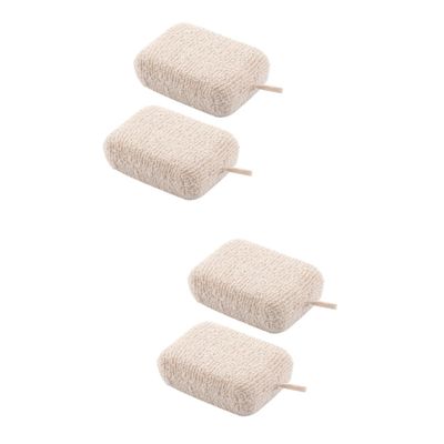 4 Pcs Moisturize The Bath Home Bath Scrubber Kids Bath Towel Exfoliating Scrubber Loofah Back Scrubber Loufa Puff Scrubber Shower Pouf Native Bodywash Soap Sponge Block Flax Clean
