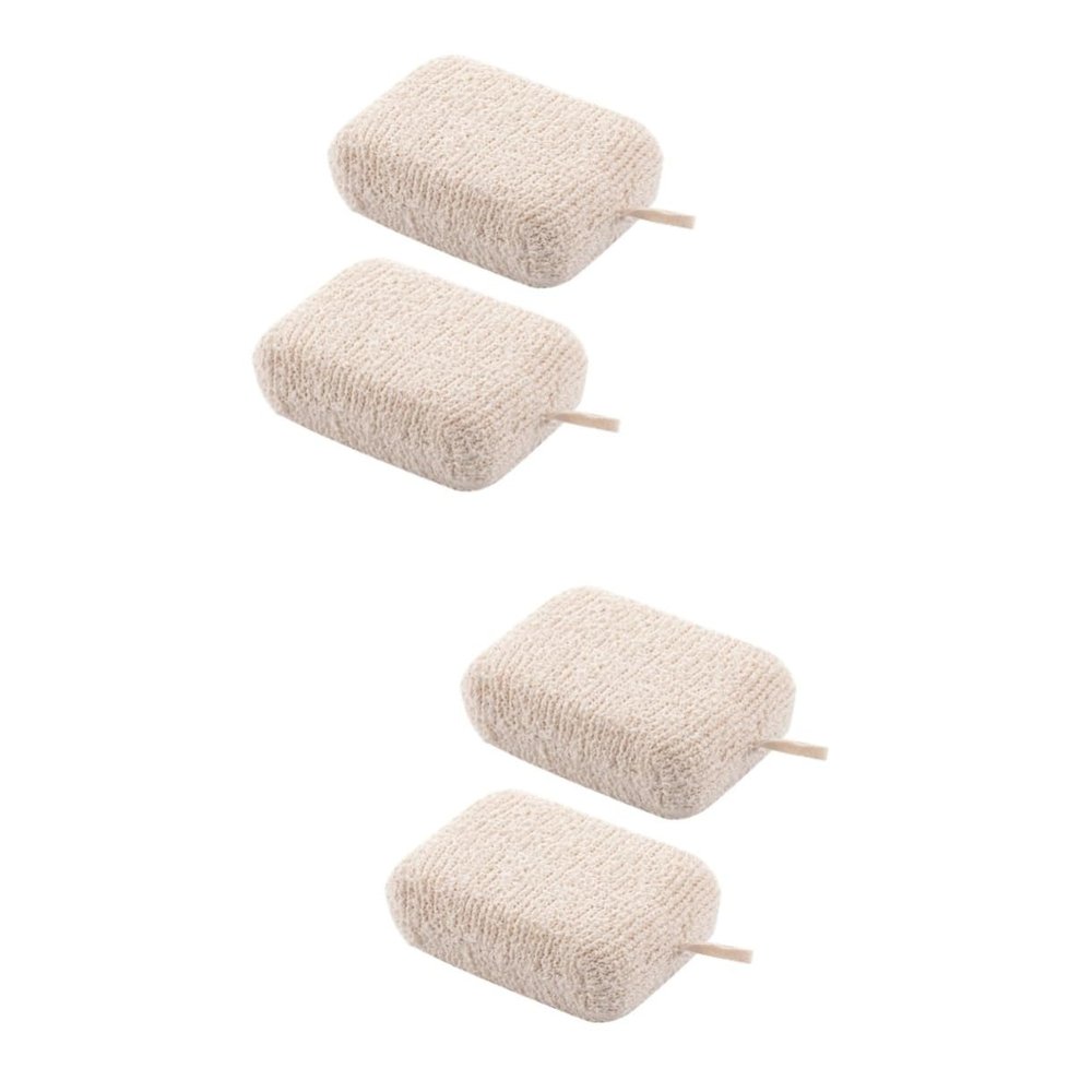 4 Pcs Moisturize The Bath Home Bath Scrubber Kids Bath Towel Exfoliating Scrubber Loofah Back Scrubber Loufa Puff Scrubber Shower Pouf Native Bodywash Soap Sponge Block Flax Clean