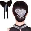 Hair Bun Maker with Hand Embroidered Flower Bows, Lazy Curler Roller, Floral Design Dotted Twister - Exquisite (B) view 1
