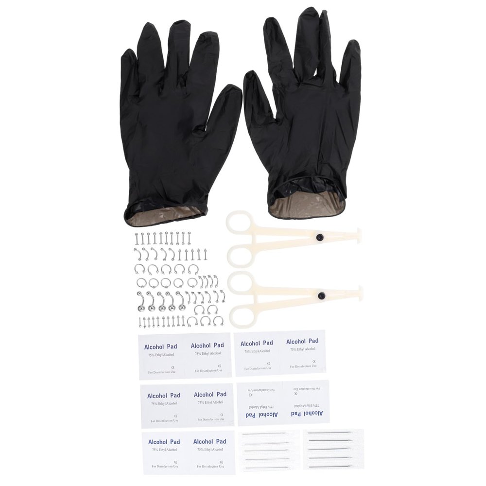 Beatifufu Nose Piercing Jewelry Kit Stainless Steel Nose Studs and Rings Set for Diy Body Piercing Comfortable and Lightweight Design for All Users