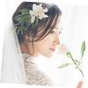 Housoutil Simple Bride Wedding Hair Comb Headdress Faux Flowers for Parties Photography for Brides Engagements Special Occasions view 3