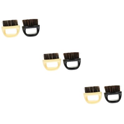 Angoily 6pcs Beard Brush for Men Natural Boar Bristle Grooming Tool for Exfoliating and Hair Removal Beard Care and Cleaning Brush for Barbershop and Home Use