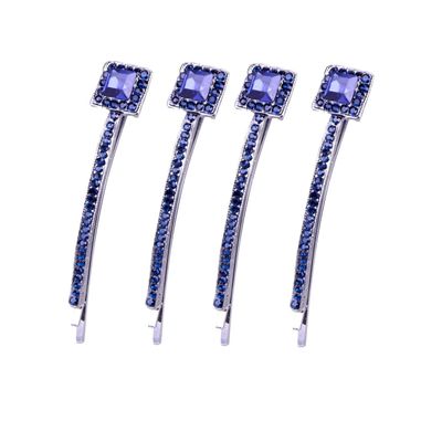 Housoutil 2 Pairs Rhinestone Side Clips Hair Bobby Pins for Women Decorative Hair Pins Vintage Style Accessory Set