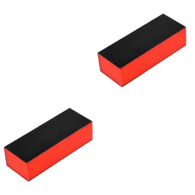 NOLITOY 20pcs Sided Nail Files Washable Sponge Nail Buffers for Natural and False Black and Red Sanding Blocks for Professional and Art
