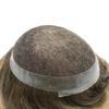 Healthlif Toupee for Men Real Human Hair Swiss Lace Center Natural Hairline Hair Pieces For Men Thin Skin PU V-looped Men's Hair Replacement System8 x10#540#5 MEDIUM LIGHT BROWN+40% GREY 120% density view 3
