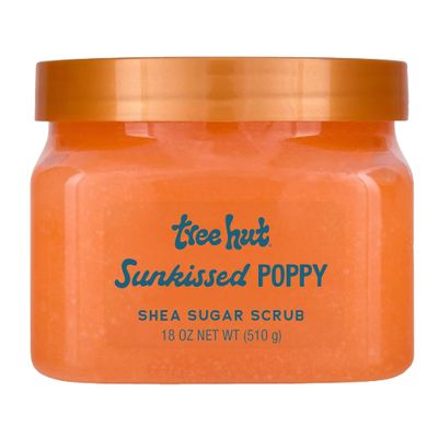 Tree Hut Sunkissed Poppy Shea Sugar Scrub, Exfoliating, Hydrating & Moisturizing Body Scrub with Shea Butter & Nourishing Essential Oils, Smooth & Soften Skin, 18 oz