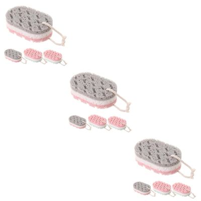 Healeved 12pcs Shower Accessories Body Cleaning Sponge Back Bath Sponge Back Scrubber Exfoliating Body Scrub Easy Clean