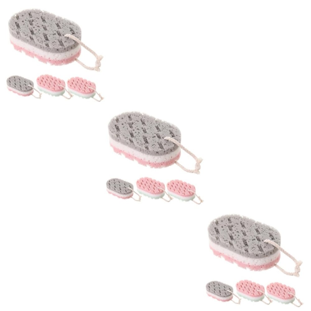 Healeved 12pcs Shower Accessories Body Cleaning Sponge Back Bath Sponge Back Scrubber Exfoliating Body Scrub Easy Clean