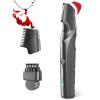 Body Hair Trimmer for Men - Manscape Beard Trimmer for Men, Christmas Gift V-Shaped Trimming Head with 2 Comb Attachments Mens Groin & Pubic Hair Trimmer IPX5 Waterproof Wet/Dry Mens Electric Razor view 1