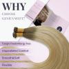 Fshine Genius Weft Hair Extensions Human Hair, Volume Genius Weft 60 g 20 Inch, Color 6/27/60 Chestnut Brown to Honey Blonde Mix Platinum Blonde, Smooth and Full Texture Ideal for Bridal Hairstyles view 3