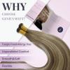 Fshine Sew in Hair Extensions Real Human Hair, Color Light Brown Mix Platinum Blonde Genius Weft 18 Inch 50 g, Natural Look Effortless Styling for Everyday and Party Occasions view 3