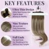 Fshine Sew in Hair Extensions Real Human Hair, Color Light Brown Mix Platinum Blonde Genius Weft 18 Inch 50 g, Natural Look Effortless Styling for Everyday and Party Occasions view 4