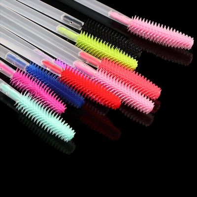10 Pcs Disposable Eyebrow Brush, Eye Lashes Eyebrow Comb for Eyelash Extension Makeup Tools Kits(rose red)