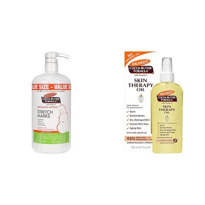 Palmer's Cocoa Butter Formula Massage Lotion For Stretch Marks, Pregnancy Skin Care & Cocoa Butter Formula Skin Therapy Moisturizing Body Oil with Vitamin E, 5.1 Ounces
