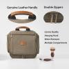 AGDHERSNVX Canvas Toiletry Bag for Men with Sturdy Metal Hook Shaving Dopp Kit Bulk Travel Hanging Makeup Organizer Portable Cosmetic Bag for Women with Large Capacity ArmyGreen view 3
