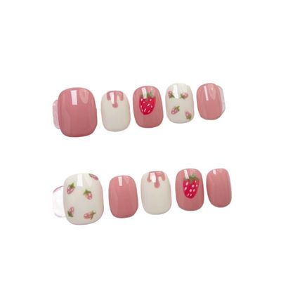Detachable Handmade false nails with design dopamine bubble love girl press on Nail enhancement false nails (Color : 13, Size : XS)