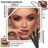 5PCS Liquid Winged Eyeliner Stamp Pen Set,Double-headed Waterproof Black Eyeliner Pencil Pen for Women,Smudge Proof Eye Liner Stencil Makeup Kit with Star,Heart,Flower,Butterfly,Diamond Shapes view 2