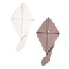 Angoily 2pcs Waffle Hair Dryer Cap Towel Hair Drying Wraps Water Absorbent Hats Soft Bath Products view 1
