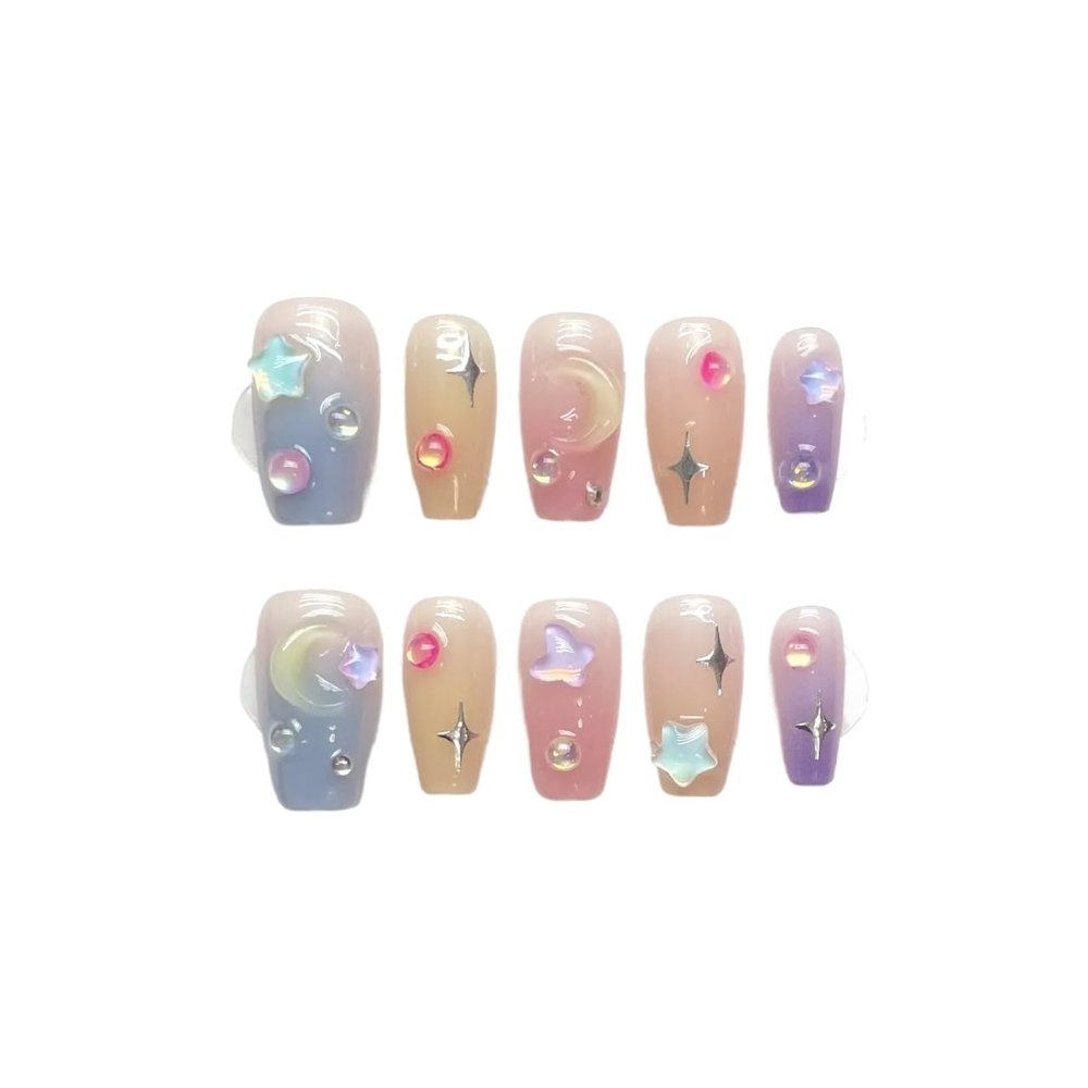 NALoRa Detachable Handmade false nails with design dopamine bubble love girl press on Nail enhancement false nails (Color : 6, Size : XS)