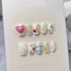 Detachable Handmade false nails with design dopamine bubble love girl press on Nail enhancement false nails (Color : 5, Size : S) view 1