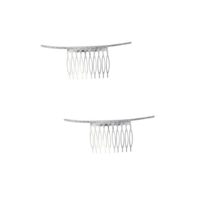 Angoily 2pcs Classic Bridal Side Hair Comb Stretchy Women Hair Clip Band Straight Teeth for Styling