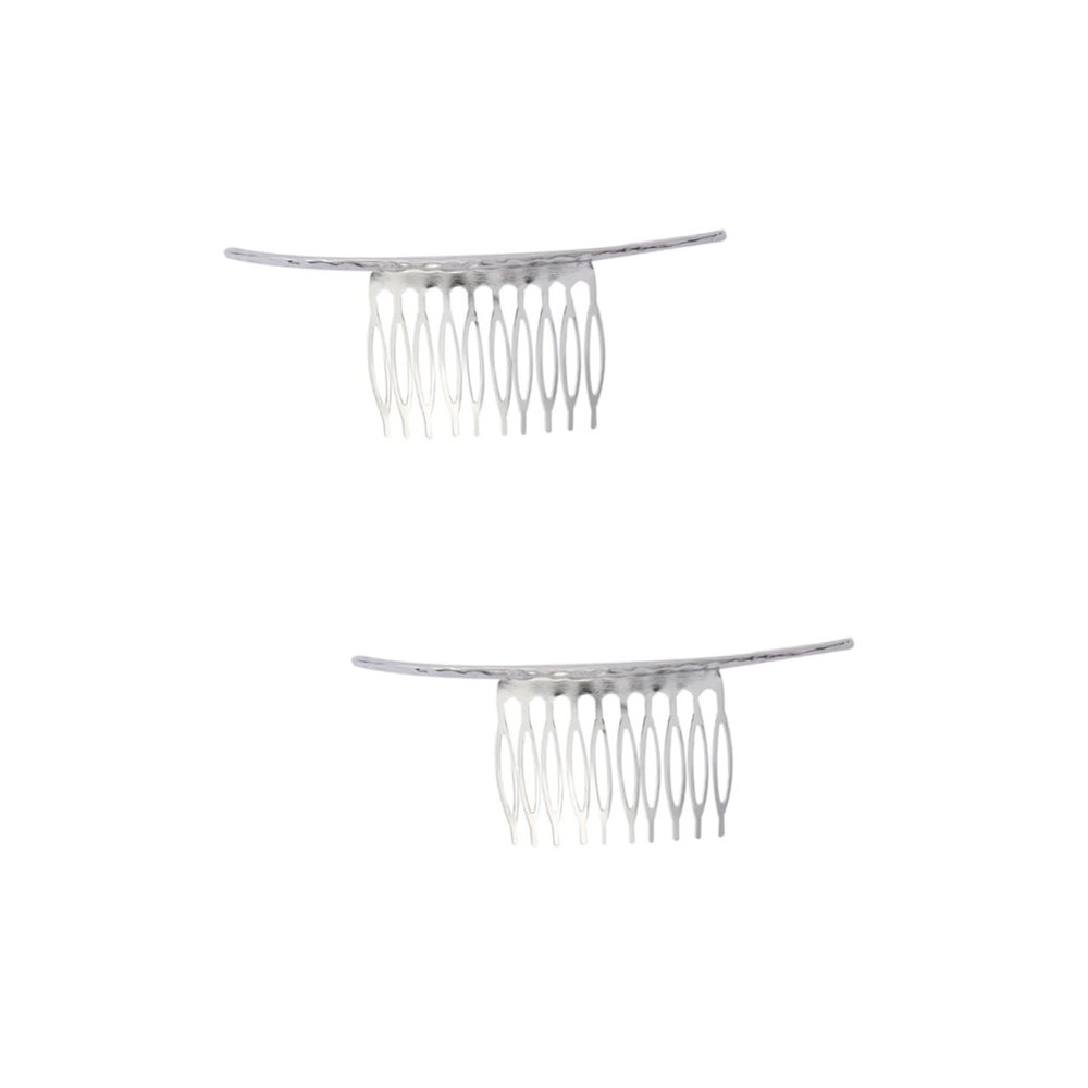 Angoily 2pcs Classic Bridal Side Hair Comb Stretchy Women Hair Clip Band Straight Teeth for Styling