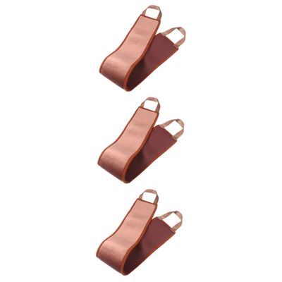 Angoily 3pcs Back Applicator Tanning Oil Strip Soft Rub Towel for -tanning Lotion Application and Back Scrubbing for Shower Use and Hard Reach Areas Brown Edged Scrubber for Even Coverage