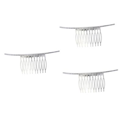 Angoily 3pcs Simple Hair Side Combs Elegant Silver Hair Clip for Women Girls Straight Teeth for Daily Styling and Special Occasions