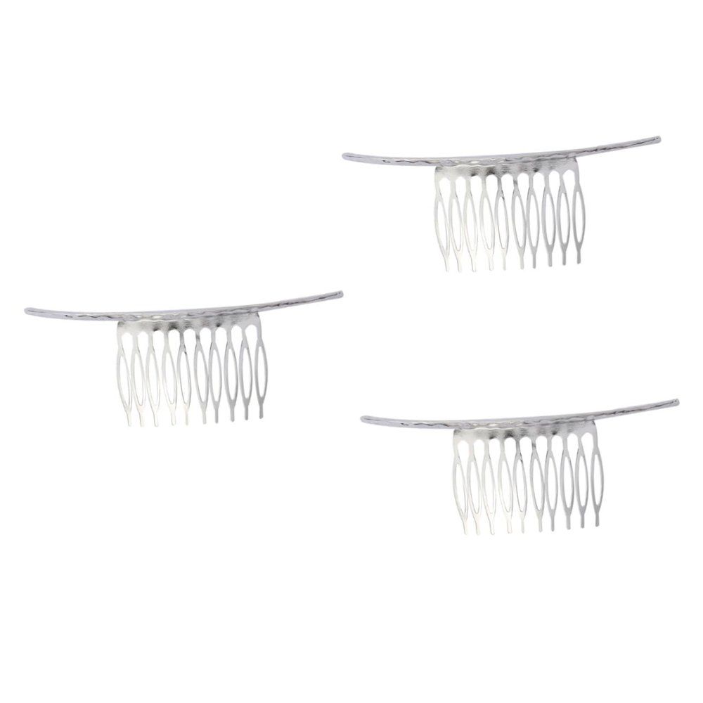 Angoily 3pcs Simple Hair Side Combs Elegant Silver Hair Clip for Women Girls Straight Teeth for Daily Styling and Special Occasions