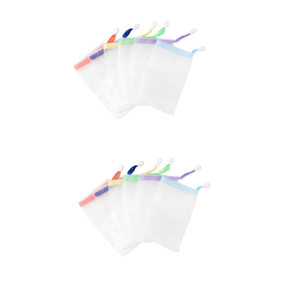Angoily 2packs Mesh Bags for Soap Bars Net Sack Saver Drawstring Holder for Homemade Soap