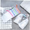 Angoily 1pack Colorful Pouch Net Soap for Facial Cleaning Portable Handmade Holder Drawstring Design Ribbon and Round Buckle view 4