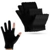 Dimeho 6 Pairs Moisturizing Cotton Gloves Touchscreen Overnight Sleeping Gloves Lightweight Nighttime Lotion Gloves for Bedtime Dry Hand Therapy Sensitive Irritated Skin SPA (Black) view 1