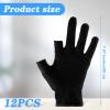 Dimeho 6 Pairs Moisturizing Cotton Gloves Touchscreen Overnight Sleeping Gloves Lightweight Nighttime Lotion Gloves for Bedtime Dry Hand Therapy Sensitive Irritated Skin SPA (Black) view 2