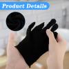 Dimeho 6 Pairs Moisturizing Cotton Gloves Touchscreen Overnight Sleeping Gloves Lightweight Nighttime Lotion Gloves for Bedtime Dry Hand Therapy Sensitive Irritated Skin SPA (Black) view 3