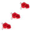 Angoily 3pcs Elegant Bridal Rose Hair Comb Handmade Flower Headpiece for Weddings Special Occasions for Brides Parties and Banquets Versatile Floral Accessory view 1