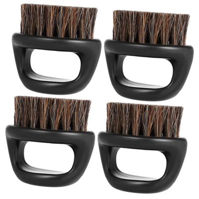 minkissy 4pcs Men's Beard Brush Boar Bristles Portable Grooming Tool for Bearded Men Ergonomic Design for Easy Use Salon for Distributing Balm and Wax
