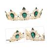 Angoily Vintage Green Baroque Bride Crown Tiara Headdress for Weddings Parties and Photography Lightweight Elegant Design for Brides and Special Occasions view 2