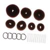 Angoily 44pcs Bun Maker Set U-shaped Clips and Elastic Hair Ties for Easy Updos Coffee for Dance and Everyday Styles view 4