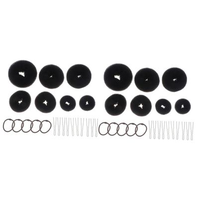Angoily 44pcs Hair Updo Bun Kit Elastic Hair Ropes U-shaped Clips and Accessories for Effortless Styling for Ballet Dance and Everyday Use Black