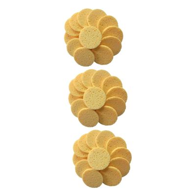 Housoutil 60pcs Face Cleaning Puff Makeup Cotton Soft Sponge Pads Makeup Remover Round Cotton Pads for Daily Use