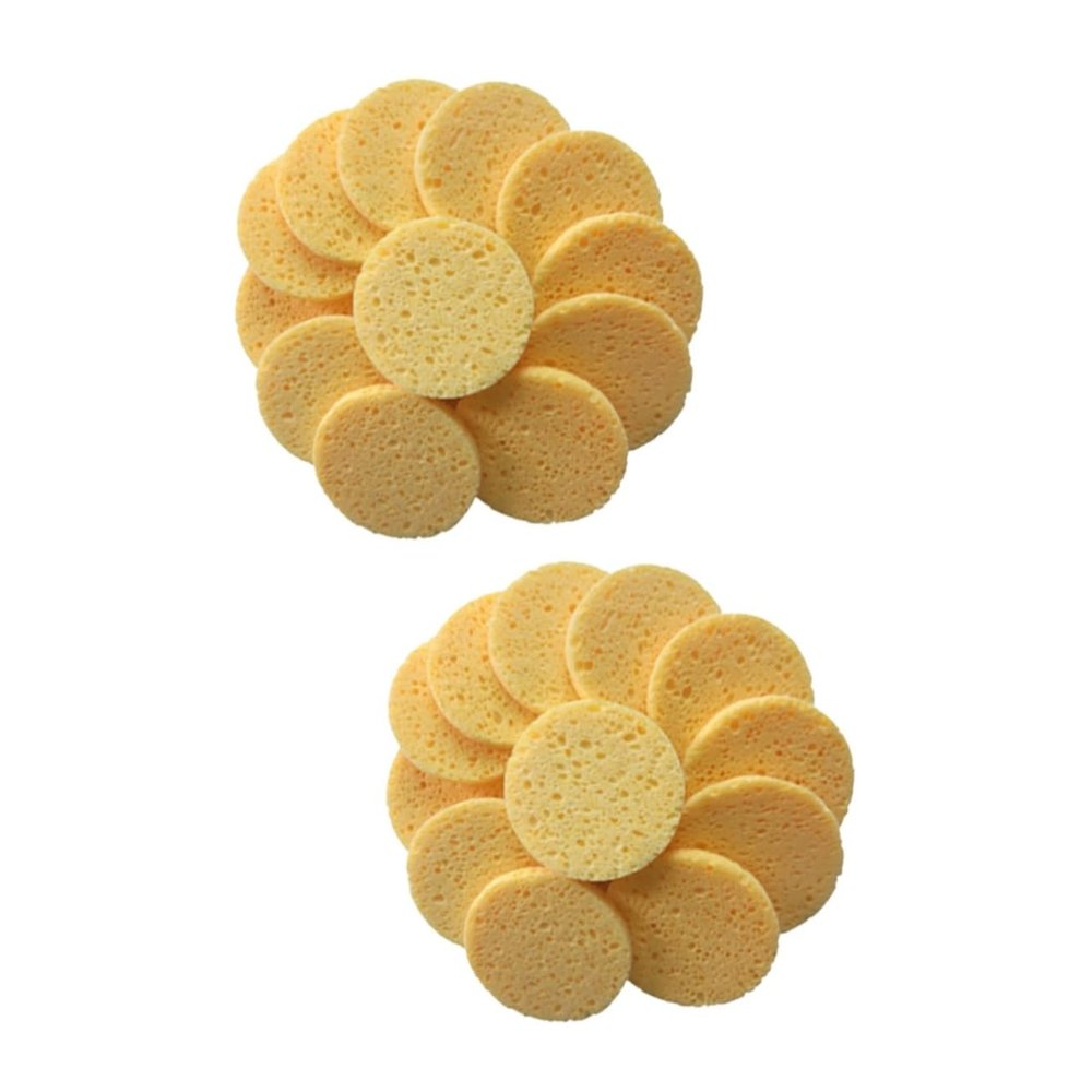 Housoutil 40pcs Face Cleaning Puff Makeup Remover Pads Skin-friendly Cotton Pads Round Sponge
