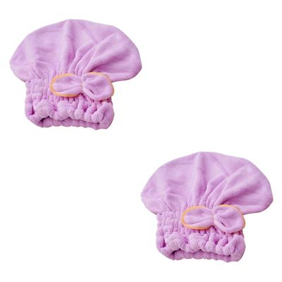 Angoily 2pcs Hair Drying Cap Microfiber Quick Dry Bonet for Bath Twist Hair Elastic Headband Comfortable Fleece Shower Cap