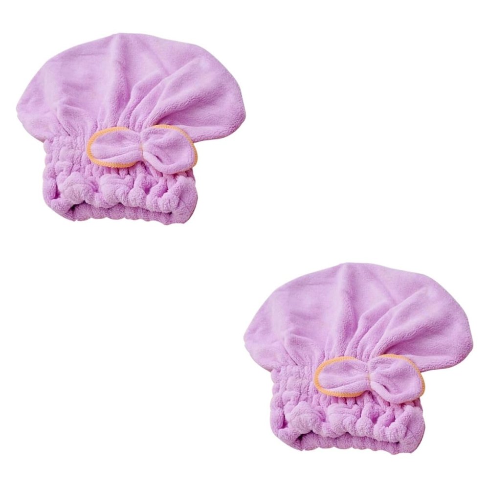 Angoily 2pcs Hair Drying Cap Microfiber Quick Dry Bonet for Bath Twist Hair Elastic Headband Comfortable Fleece Shower Cap