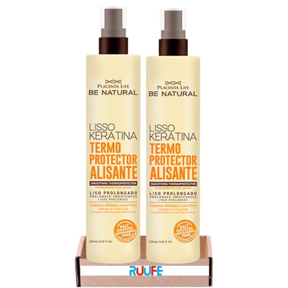Be Natural Lisso Keratina Termoprotector Alisante (2 Pack) Placenta Life