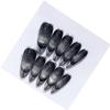 NALoRa Handmade Press On Nails Medium Length Water Drop Shape French Black Cat Eye Removable Wearing nails (Color : S) view 1