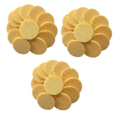 Housoutil 60pcs Makeup Remover Pads Gentle Face Scrub Exfoliator Soft Round Cotton Pads Skin Cleaning Sponge Safe for Daily Use Travel-friendly