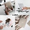 LUNA London Eclipse LED Lighted Travel Vanity Makeup Mirror | 3 Colour Light, Compact, Portable, Lighted, Rechargeable, Illuminated Mirror | Perfect for Travel, Makeup & Beauty Needs | Chalk Grey view 2