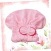 Angoily 3pcs Microfiber Hair Drying Cap Fast Drying for Shower Elastic Bathing Cap Bowknot Reusable Hair Accessories for Women Men view 2