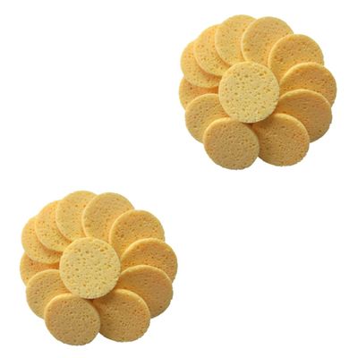 Housoutil 40pcs Skin-friendly Makeup Remover Pads Cleaning Puff Soft Cellulose Sponges for Daily Facial Cleansing and Exfoliating Skin