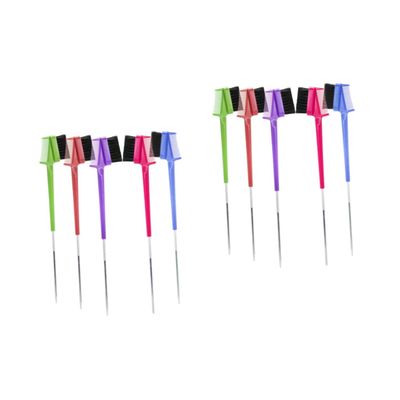 Housoutil 10pcs Dual-use Brow and Hair Brushes Steel Pin Makeup Tools for Salon and Home Use Random for Creating Shapes